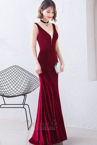 Robe de soirée Simple Drapé Naturel taille Col en V Foncé Col en V - Page 3