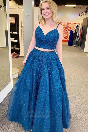 Robe de bal Tulle Traîne Courte Sans Manches Moderne Dos nu Perle - Page 1