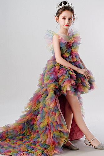 Robe de fille de fleur Manquant Une épaule Asymétrique Tulle - Page 4