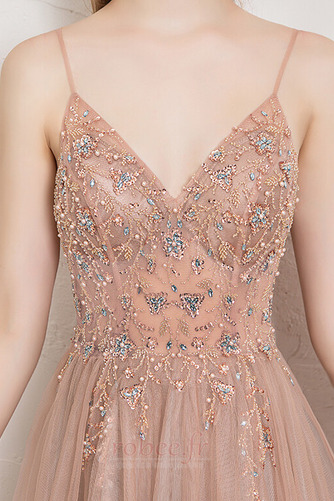 Robe de soirée Longue a ligne Romantique Norme Fête Tulle Fourreau Avec Bijoux - Page 5