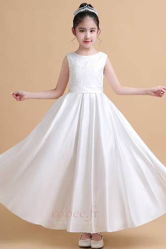 Robe de fille de fleur Glissière Petit collier circulaire Epurée - Page 1