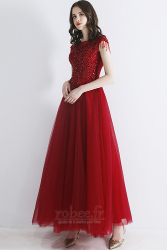 Robe de bal Manquant Laçage A-ligne Tulle Manche Courte Petit collier circulaire - Page 4