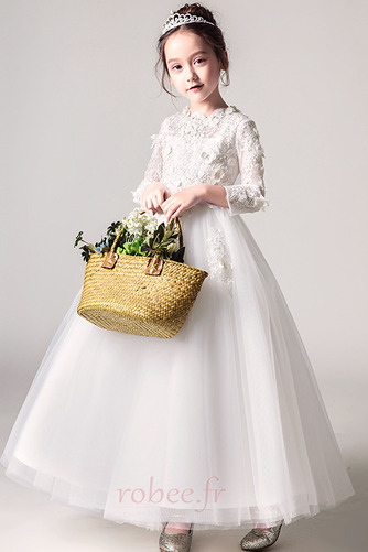Robe de fille de fleur gossamer Naturel taille A-ligne Orné de Rosette - Page 1