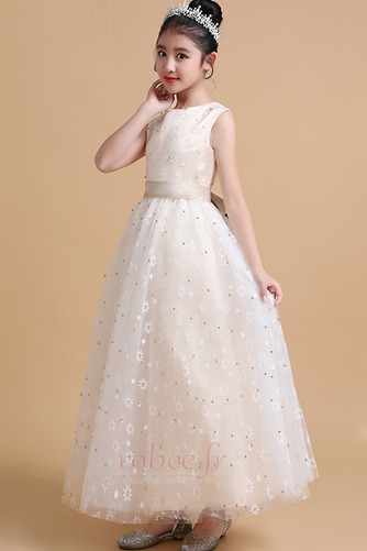 Robe de fille de fleur Luxueux Fermeture à glissière Tulle Ceinture en Étoffe - Page 3