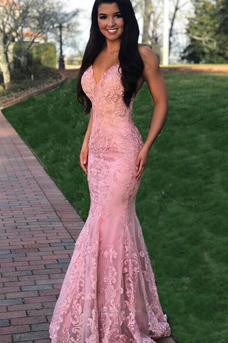 Robe de soirée Sirène Fermeture éclair Dentelle Sans Manches - Page 1