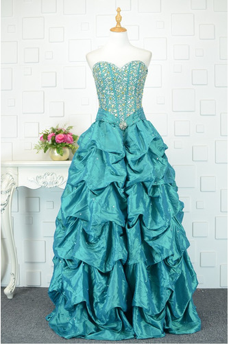 Robe de bal Col en Cœur Perle Sans Manches Étoilé Basque Taffetas - Page 1