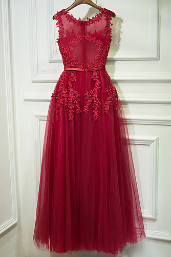 Robe de demoiselle d'honneur Fermeture à glissière Col rond Ceinture en Étoffe - Page 3