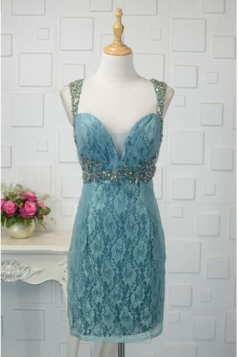 Robe de cocktail fin Dentelle Informel Naturel taille Fourreau Avec Bijoux - Page 2