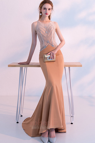 Robe de soirée Naturel taille Satin Traîne Courte Petites Tailles - Page 4