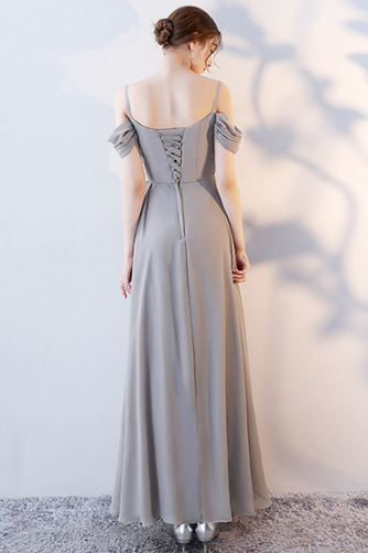 Robe de demoiselle d'honneur Laçage Sans Manches Mousseline A-ligne - Page 4