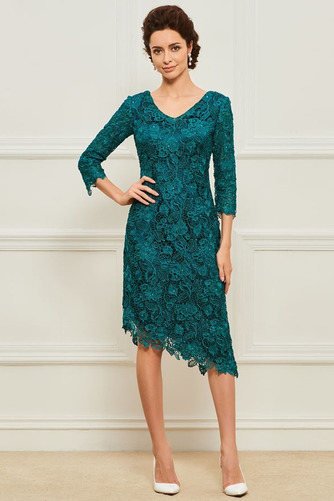 Robe mères 3/4 Manche vogue Dentelle Automne Naturel taille Asymétrique - Page 1