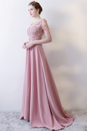 Robe de soirée Sablier Laçage 3/4 Manche Naturel taille Manche Aérienne - Page 3