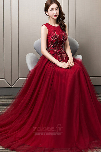 Robe de soirée Laçage Naturel taille A-ligne Sans Manches Perle - Page 5