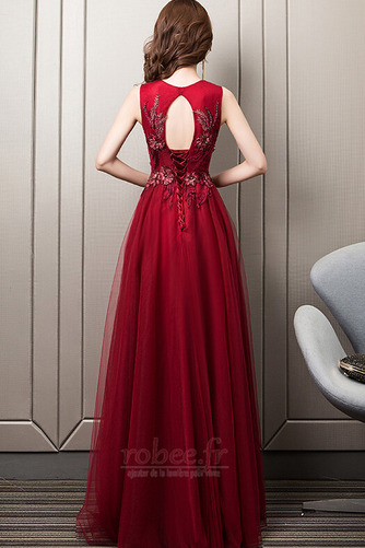 Robe de soirée Laçage Naturel taille A-ligne Sans Manches Perle - Page 2