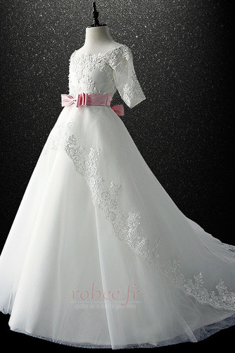 Robe de fille de fleur Cérémonie Laçage Orné de Nœud à Boucle - Page 3