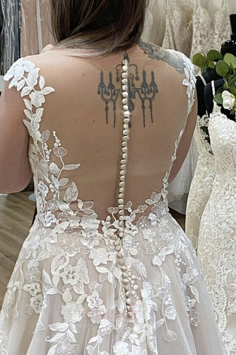 Robe de mariée Dentelle Formelle Norme Train de petit Rosée épaule - Page 3