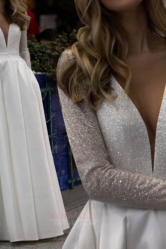 Robe de mariage a ligne Fermeture à glissière Automne Longue - Page 4
