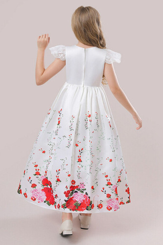 Robe de fille de fleur Naturel taille Drapé A-ligne Col de chemise t - Page 2