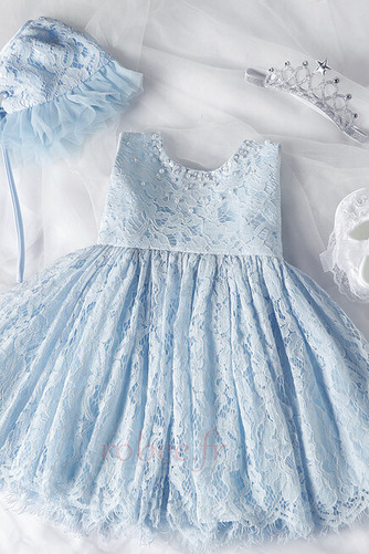 Robe de fille de fleur Dentelle Dentelle Vacances A-ligne Sans Manches - Page 9