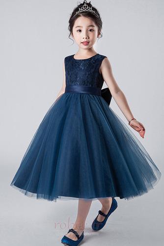 Robe de fille de fleur A-ligne Sans Manches Petit collier circulaire - Page 1