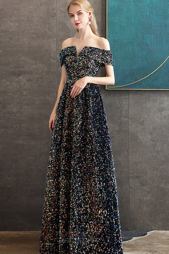 Robe de bal Paillettes Formelle Manche Courte Étoilé A-ligne - Page 5