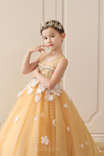 Robe de fille de fleur Train de balayage Montrer Naturel taille - Page 4