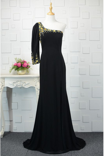 Robe de soirée Longue 3/4 Manche Mousseline Naturel taille Romantique - Page 1