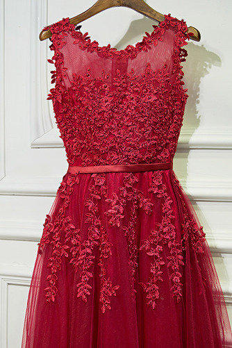 Robe de demoiselle d'honneur Fermeture à glissière Col rond Ceinture en Étoffe - Page 4