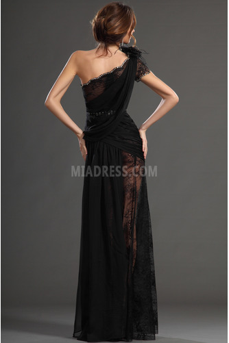 Robe de bal Une épaule Printemps Sans Manches Asymétrique Tissu à Claire-voie - Page 7