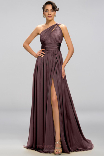 Robe de soirée Sexy A-ligne Mousseline Drapé Sans Manches Dos nu - Page 8