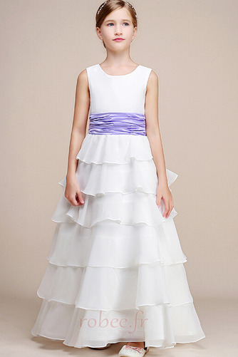 Robe de fille de fleur Col de chemise t Naturel taille Glissière - Page 1