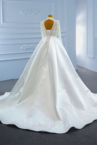 Robe de mariée Drapé Romantique Col en V Manche Aérienne Naturel taille - Page 7