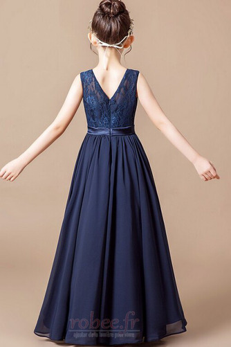 Robe de fille de fleur Sans Manches Chiffon A-ligne Fermeture à glissière - Page 2