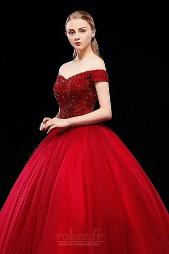 Robe de bal Tulle Balançoire Formelle Lacez vers le haut Perler - Page 4