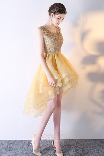 Robe de bal Décalcomanie Manquant Asymétrique Couvert de Dentelle - Page 4