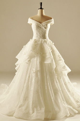 Robe de mariée Dentelle Col en V Norme Mancheron Formelle Manche Courte - Page 1