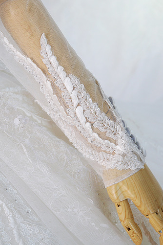 Robe de mariée Manche Longue Appliquer gossamer A-ligne Laçage - Page 3