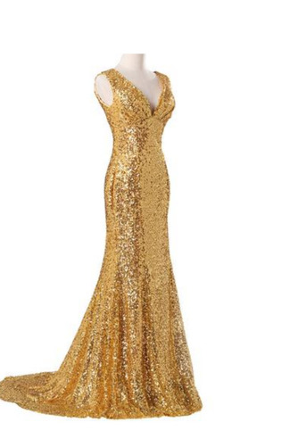 Robe de soirée Festin Scintillait Laçage Pailleté Sans Manches - Page 1