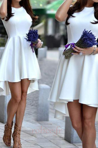 Robe de cocktail Drapé Soie Naturel taille Petit collier circulaire - Page 1