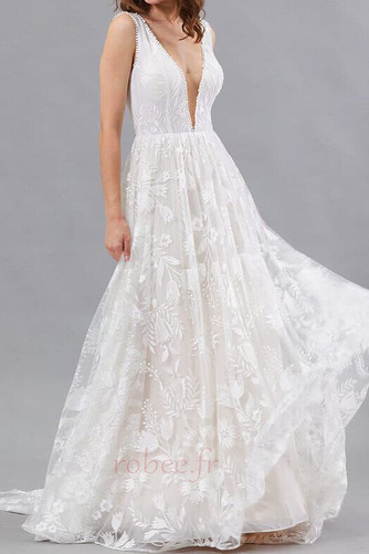 Robe de mariée Naturel taille Dentelle Longue Sans Manches Printemps - Page 4