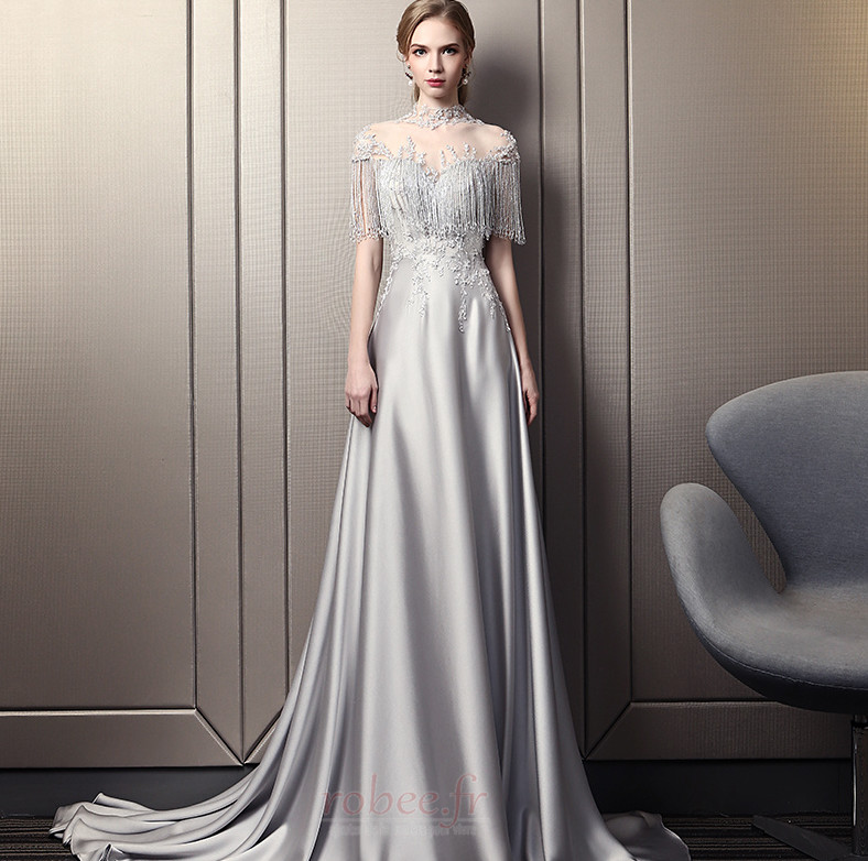 Robe de soirée Traîne Courte Elégant Petites Tailles Fête Gland 1 Robe de soirée Traîne Courte Elégant Petites Tailles Fête Gland 1