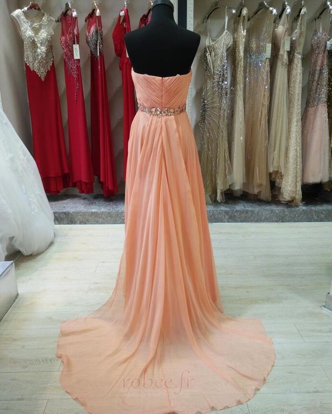 Robe de soirée Ruché Mousseline Fourreau plissé Sans Manches 4 Robe de soirée Ruché Mousseline Fourreau plissé Sans Manches 4