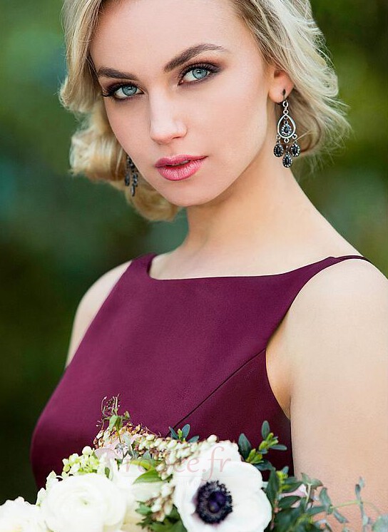 Robe de demoiselle d'honneur Serré Médium Automne Luxueux Fermeture à glissière 3 Robe de demoiselle d'honneur Serré Médium Automne Luxueux Fermeture à glissière 3