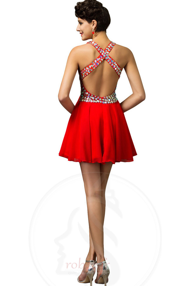 Robe de bal A-ligne Sans Manches Sexy Courte Triangle Inversé 2 Robe de bal A-ligne Sans Manches Sexy Courte Triangle Inversé 2