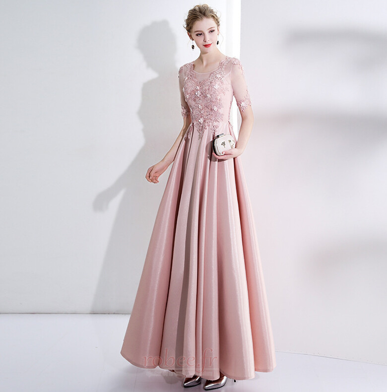 Robe de soirée noble Soie Lacez vers le haut Perler Couvert de Dentelle 1 Robe de soirée noble Soie Lacez vers le haut Perler Couvert de Dentelle 1