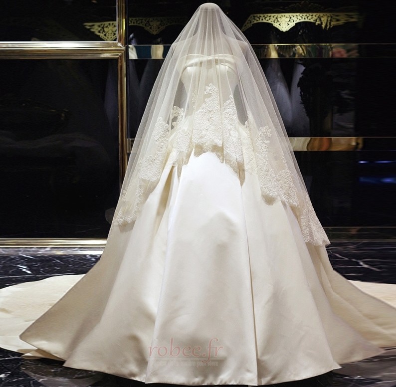 Robe de mariée Dos nu Sans courroies Satin crêper Printemps Sans Manches 1