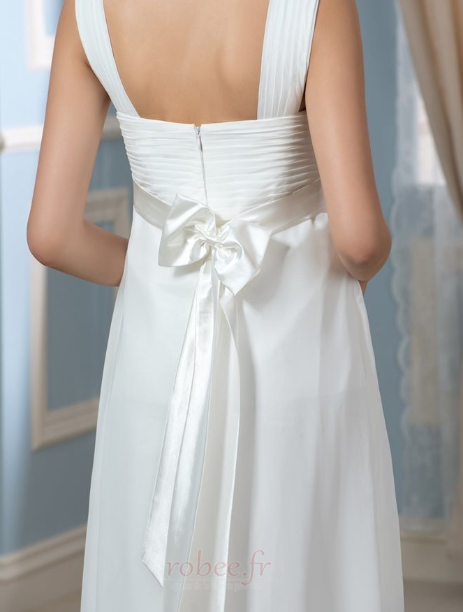 Robe de mariée Simple Empire Fermeture à glissière Taille haute 5