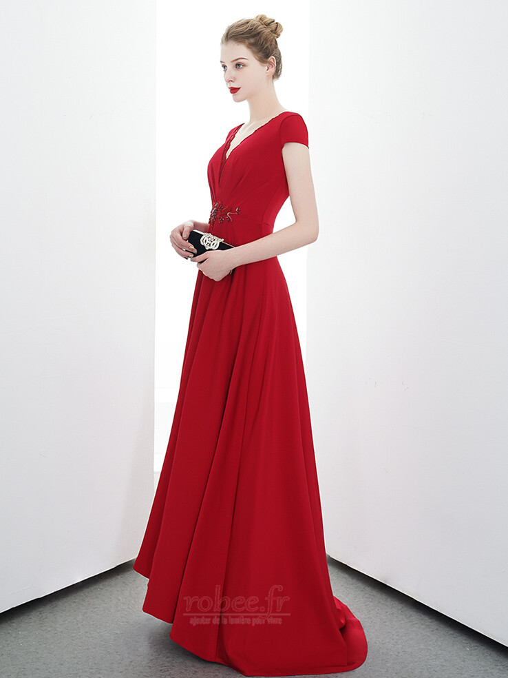 Robe de soirée Simple Manche de T-shirt Fermeture à glissière 4 Robe de soirée Simple Manche de T-shirt Fermeture à glissière 4