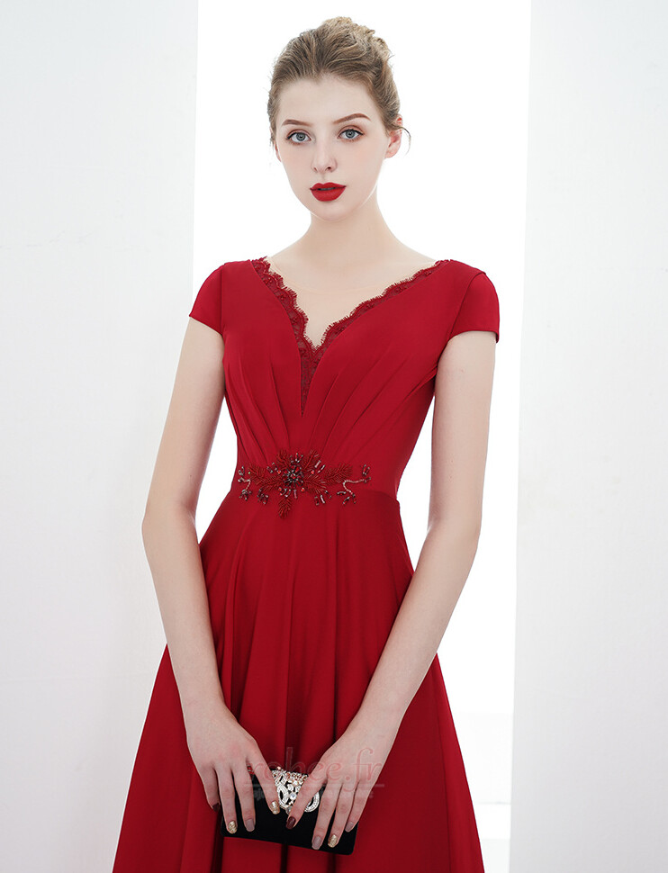 Robe de soirée Simple Manche de T-shirt Fermeture à glissière 5 Robe de soirée Simple Manche de T-shirt Fermeture à glissière 5