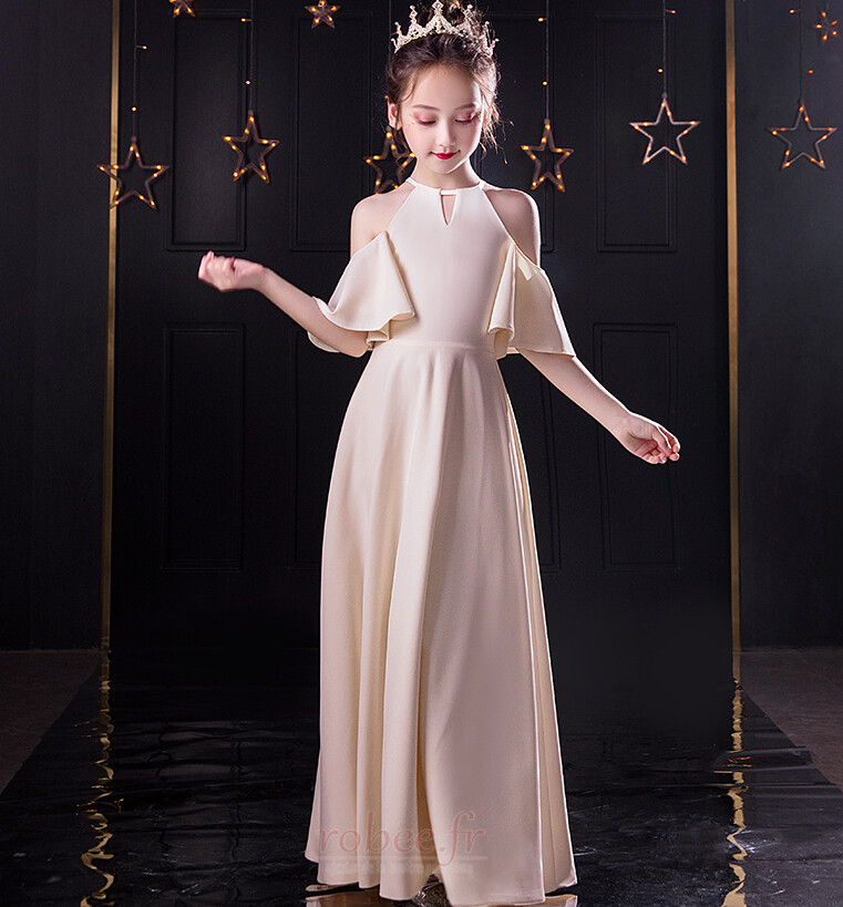 Robe de fille de fleur Manche Lâche Epurée Manche Courte Automne 1 Robe de fille de fleur Manche Lâche Epurée Manche Courte Automne 1